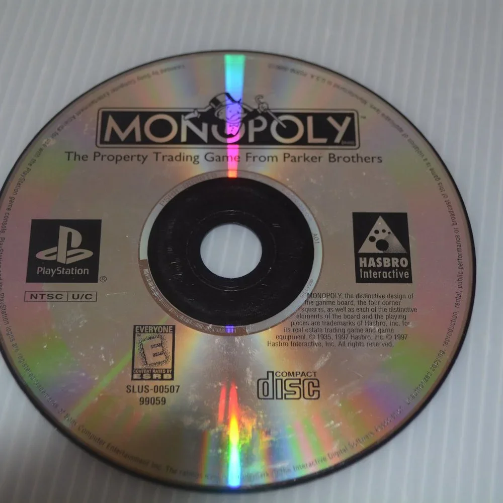 Monopoly Sony PlayStation 1, PS1 Video Game 1998 Disk only Tested Works